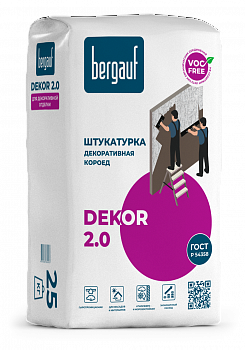 БЕРГАУФ Dekor 2.0 штукатурка декоративная короед 25кг (56шт/п) Бежевая