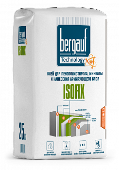 Bergauf Isofix клей для пенополистирола, минваты и нанесения армирующего слоя 25кг (56шт/п)