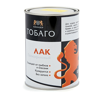 ТОБАГО мат акриловый лак (пласт ведро) 9л