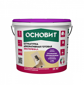 ОСНОВИТ ЭКСТЕРВЭЛЛ OSs-1.5 WS Штукатурка силикатно-силикон шуба супербелая база д/колеровки 25 кг