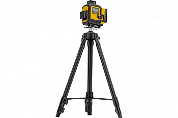 Уровень мультипризменный DLV 360-4T 30м зеленый луч Li-ion 2,4 Ач штатив Denzel 350815