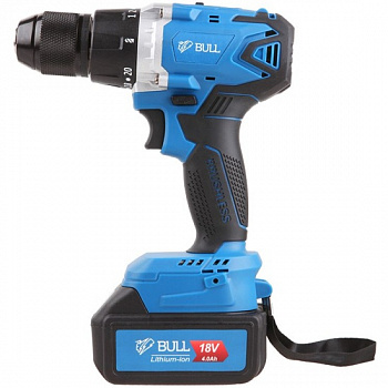 Дрель-шуруповёрт аккумуляторная бесщеточная ударная BULL SR 1802 Xcase XLTpro 18 В 80 Н*м 2*4 А*ч БЗП 13 мм 1329863