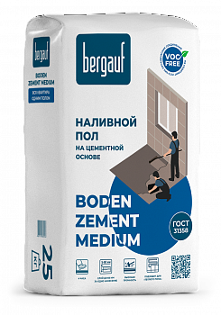 Bergauf Boden Zement Medium пол наливной толщина слоя 6-60мм 25кг (56шт/п)